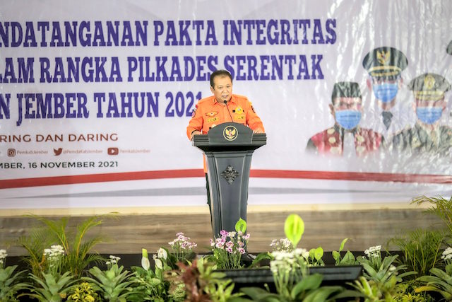 Bupati Jember Hadiri Deklarasi Damai Pilkades Serentak 2021
